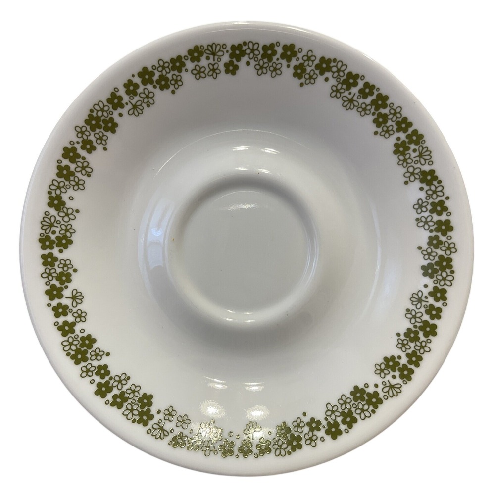 Corelle Livingware Saucers Set‎ of 4 Spring Blossom Green Floral Vintage